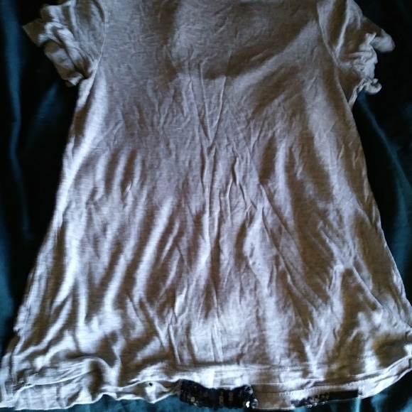 Black n white British flag sequin Tee - Picture 2 of 4